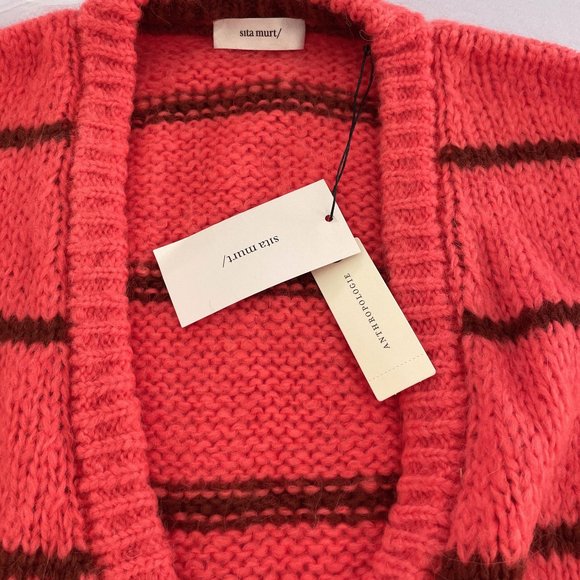 Anthropologie Ella Striped Cardigan Sweater By Sita Murt Barcelona size S - Picture 6 of 8
